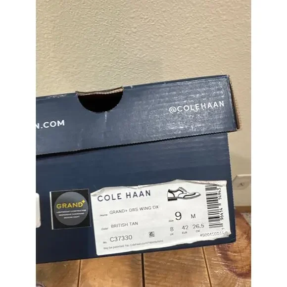 Mens Cole Haan Grand+ Wingtip brown Oxford shoes size 9 - Picture 10 of 10
